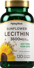 Sunflower Lecithin  3600mg  120 Softgels  Non-GMO  by Piping Rock