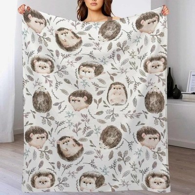 Cute Hedgehog Blanket Super Soft Cozy Lightweight Flannel Throw