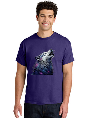 Galaxy-Wolf-1 Mens Graphic Tee, 100% Cotton, Casual Summer Wear