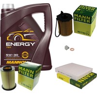Mann Inspektionspaket Filterset 5L Mannol Energy 5W-30 FüR Ford C-Max 1.6 Tdci