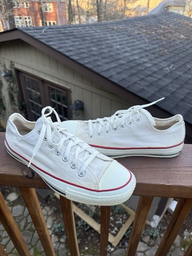 VTG 80s Chuck Taylor All Star Low Top Converse White Cream Made In USA Men's 11 - Image 1