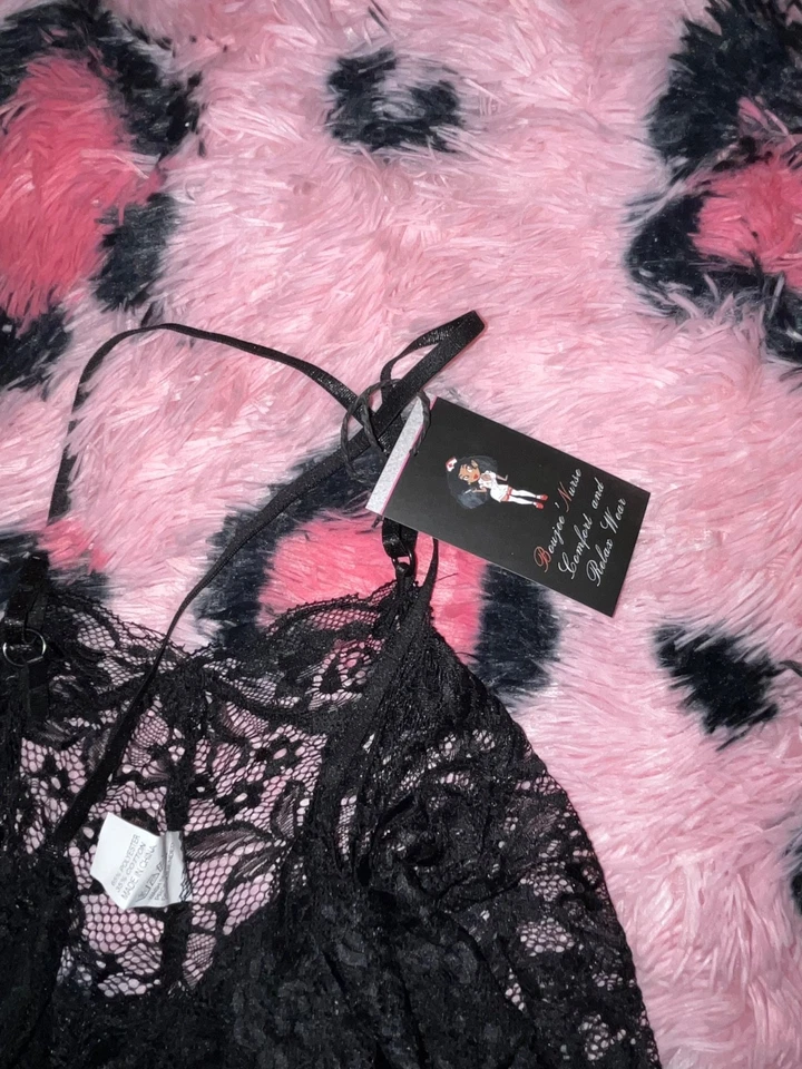 Sexy black lace halter style bodysuit L NWT - Image 3 of 3