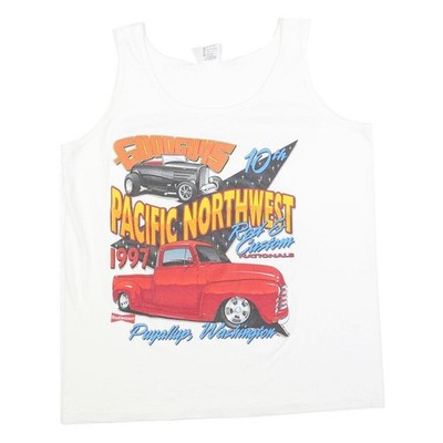 ANVIL Herren Weiß Grafikdruck Ärmelloses Tanktop XL Goodguys Rod & Custom