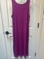 LOFT Pink Tank Ribbed Sleeveless MIDI Dress S with twist back