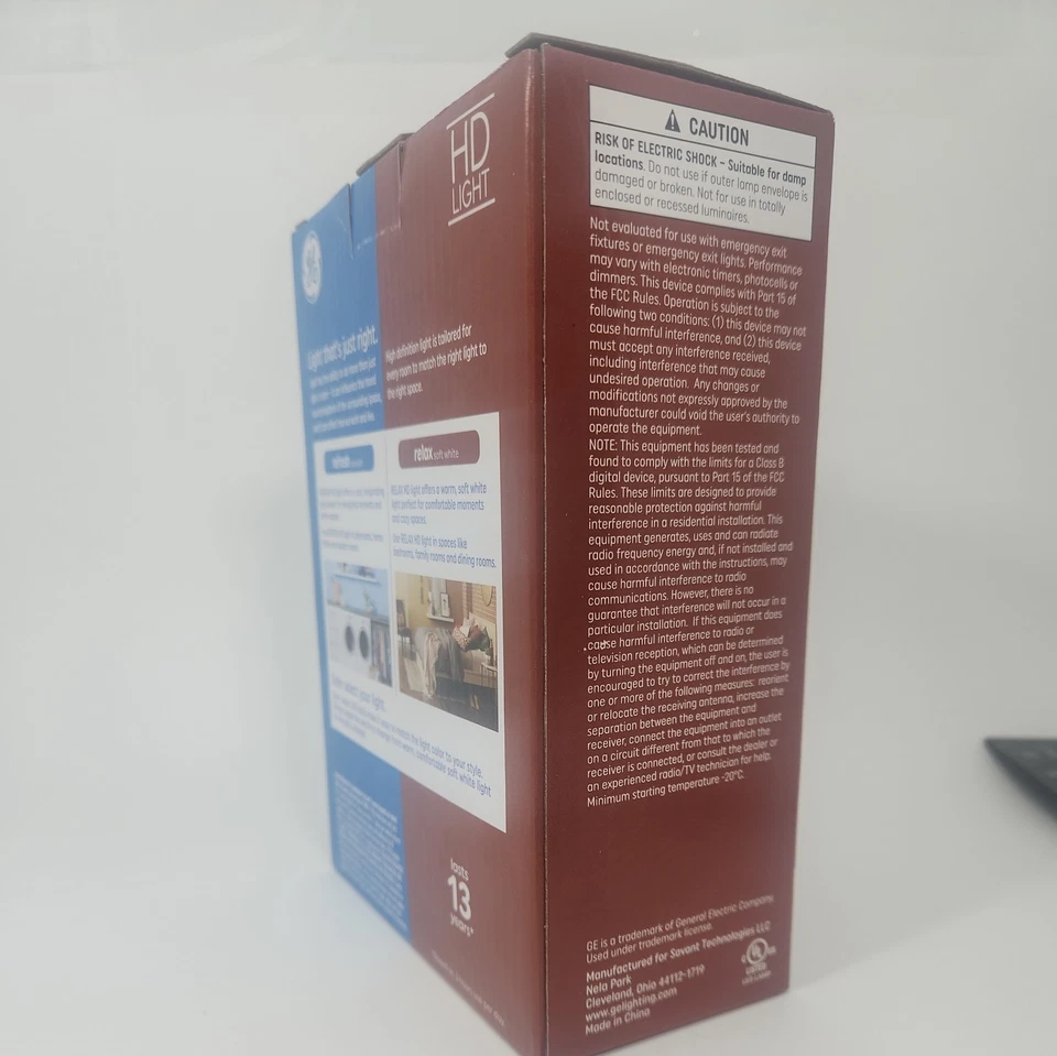 GE Color Select 1 Box=4 Glass Light Bulbs Dimmable HD 1600 Lumens 100W uses 13W - Image 2 of 3