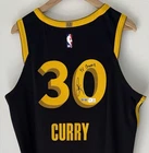 Stephen Curry "4x Champ" Signed Warriors Nike ADV NBA Authentic Jersey USASM BAS