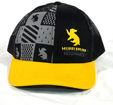Hufflepuff Harry Potter Wizarding World Embroidered Black Yellow Hat Cap New
