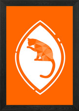 Die fangfertige Katze gerahmtes Wandbild Poster Leinwanddruck Bild