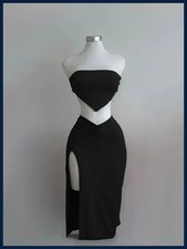 Strapless Backless Crop Top High Waist Skirt 2 Piece Set Women Summer Sexy Slim