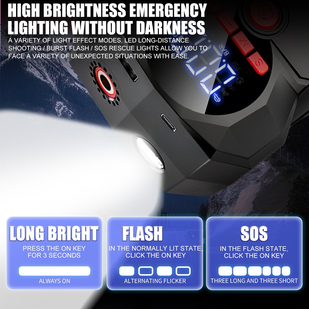 Car Jump Starter with Air Compressor 6000mAh Battery Jumper Box Charger Booster