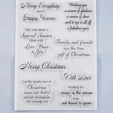 Words Merry Christmas Everything Peace Love Joy Clear Stamps for Card Making ...