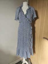 other stories dress Ruffled Midi Wrap dress floral Blue Size 36 - Small
