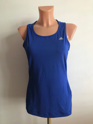 adidas Damen Top - Fitnestop - Tank Top - T-Shirt - Gr. 34/36 - Blau