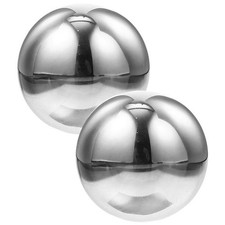 Reusable Cocktails Beverage Cooling Stones 2Pcs Stainless Steel Silver Balls
