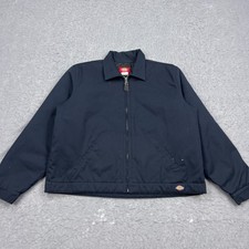 Dickies Eisenhower Jacket Men's XL Navy Blue Canvas Quilt Lined Bomber Full Zip