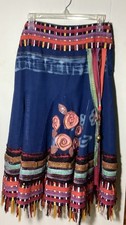 Sandy Starkman Jean Peasant Boho Maxi Full 144  Round Circle Skirt Size Medium