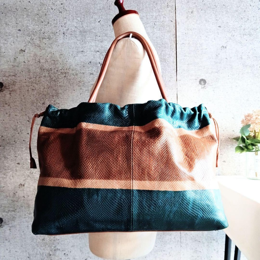 Furla Python pattern Leather Shoulder Bag Brown W… - image 2