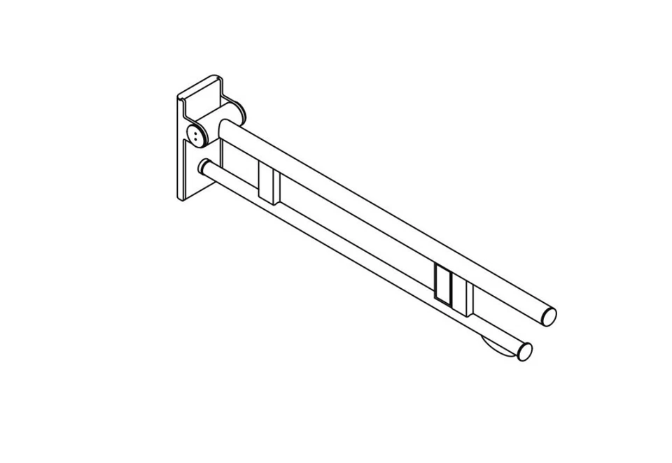 HEWI 900.50.11640 Stützklappgriff Duo Edelstahl verchromt Design A 850 mm - Bild 3 von 3
