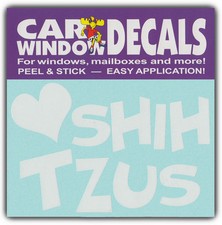 Car Window Decals: I Love Shih Tzus  Shihtzus Dogs  Stickers Cars Trucks Glass
