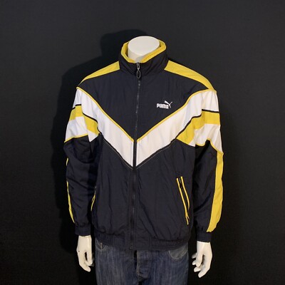 Amazing Vintage Puma Track Jacket Yellow Black Size Medium | eBay