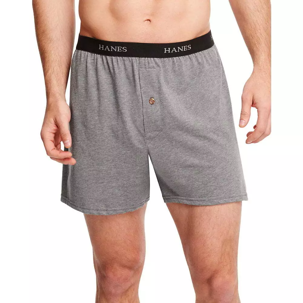 Hanes Big Man's Tagless 100% Cotton Knit Boxer Shorts Underwear