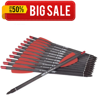 12X 7.5 ''Armbrustbolzen Carbon Shaft Arrows Bogenschießen Jagd für EK SYSTEM R9