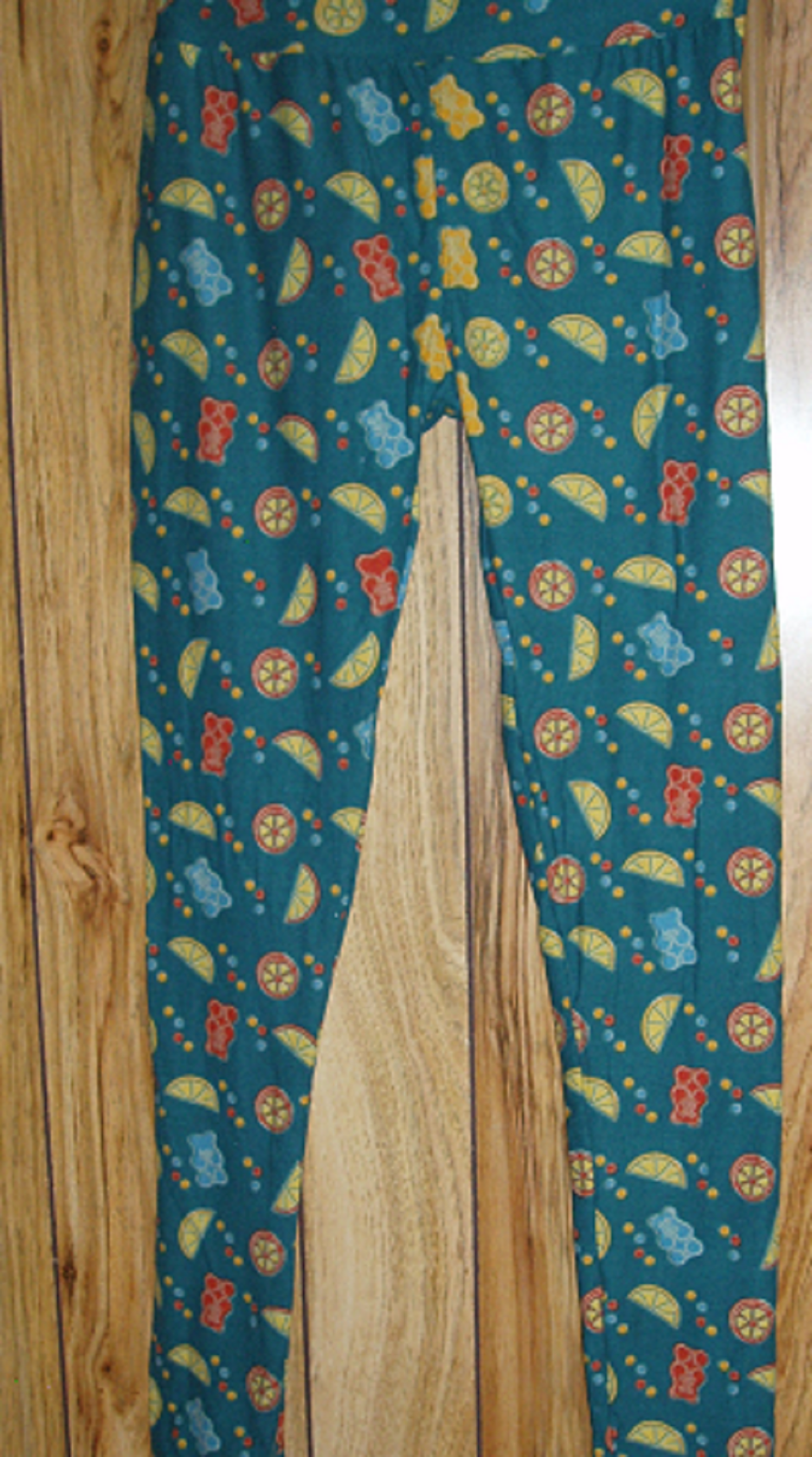 ALTRA Leggings Lularoe taglia unica acqua scura con limoni e orsetti gommosi