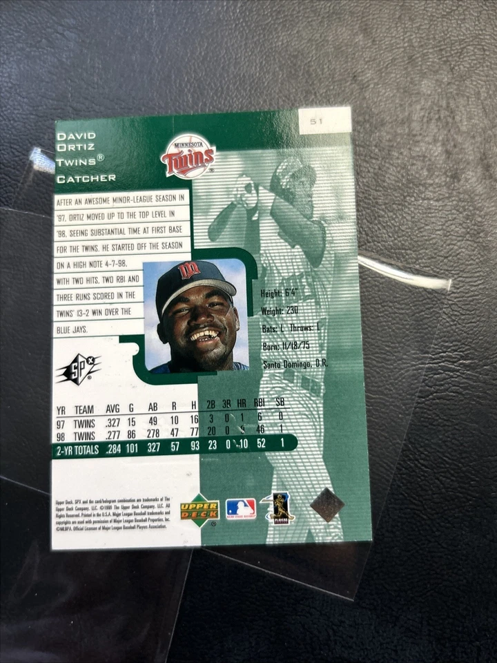 David Ortiz Minnesota Twins #51 Upper Deck Radiance 100/100 1999 finito B54a Foto 3 de 3