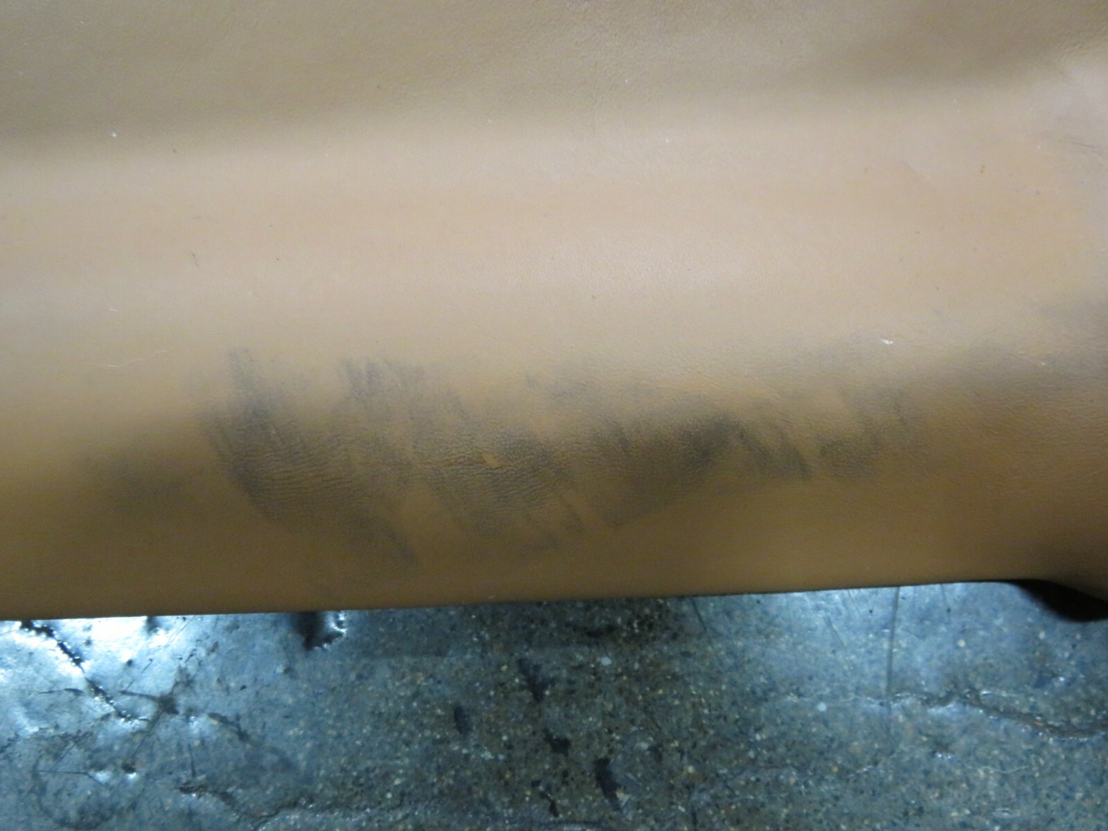 Ferrari 599 GTB, LH, Left, Sill Trim Panel, Tan, Used, Damaged, P/N 69378600