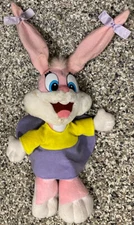 Vintage Tiny Toons Pink Babs Bunny 1990 Applause Plush Rabbit Stuffed Animal 16”