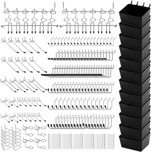 Lochwand Organizer Klammerbrett Haken: 300 Stück Haken für schwarz - Bild 11 von 12