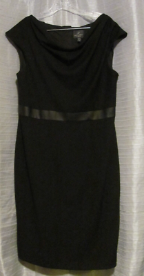 Sz 12 ADRIANNA PAPELL Little Black Dress/faux leather waist accent | eBay Sz 12 ADRIANNA PAPELL Little Black Dress/faux leather waist accent | eBay