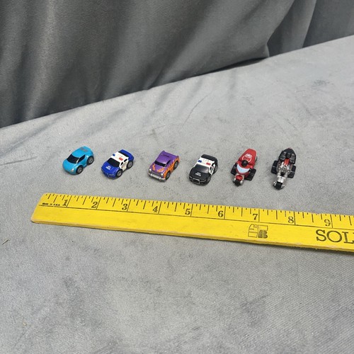 Lot of 7 Nano Speed Pull Back Friction Cars Motorcycle Police Car Hot Rod - 第 2/24 張圖片