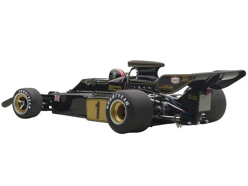 Lotus 72E 1973 Emerson Fittipaldi #1 with Driver Figure in Cockpit 1/18 Model Ca