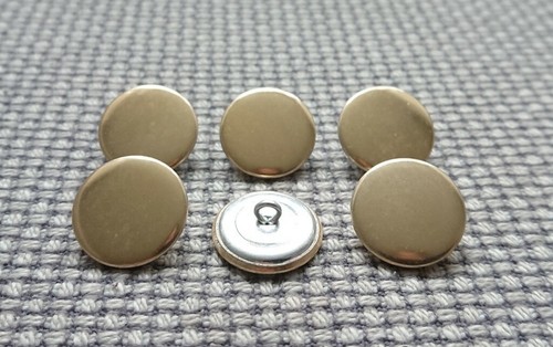 6 x Medium Pale Gold Tone Vintage Metal Buttons 19mm Waistcoat Blazer Cardigan - Picture 2 of 2