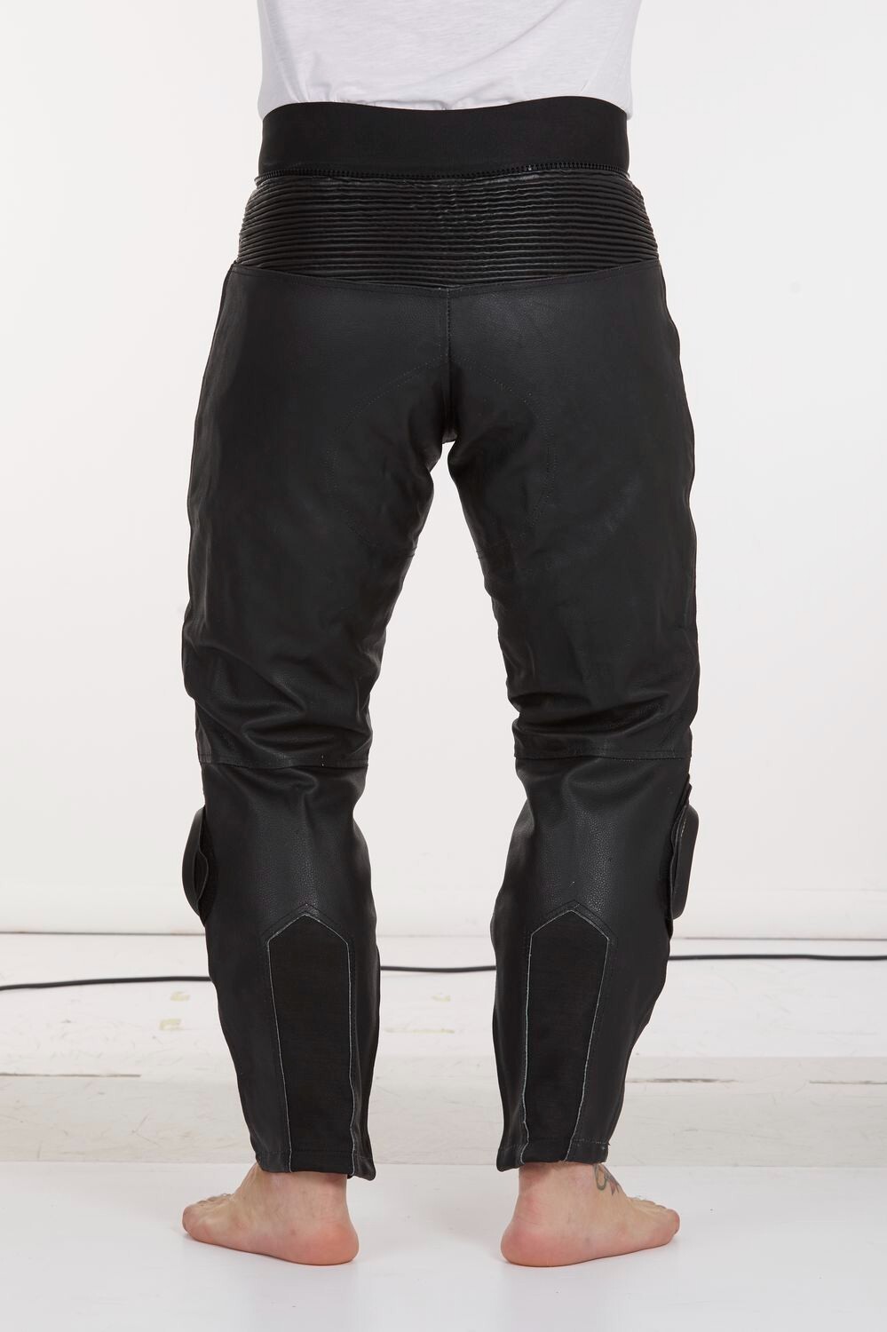 Pantaloni da moto in pelle per giacca di tuta divisibile due pezzi con saponette foto 3
