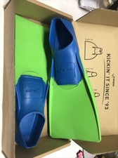 FINIS Long Floating Swim Fins Blue  Lime Green Size US Jr 8-11 F 8