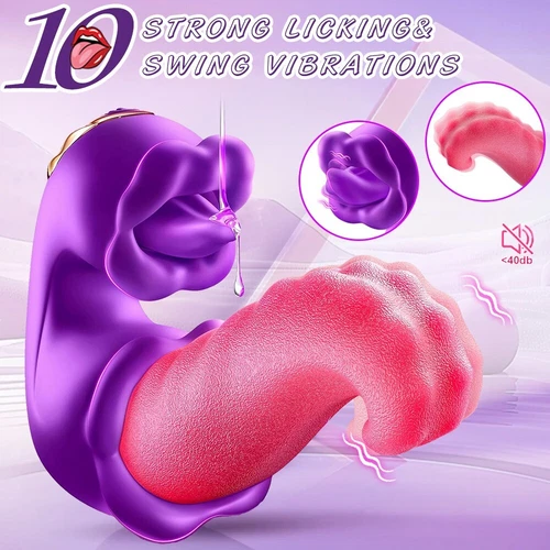 Licking Tongue Vibrator G-spot Clit Nipple Massager Oral Sex Toys for Women - Picture 4 of 6
