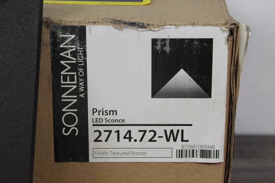 Aplique de prisma Sonneman bronce texturizado LED luz de pared exterior iluminación 2714,72-WL Foto 2 de 4