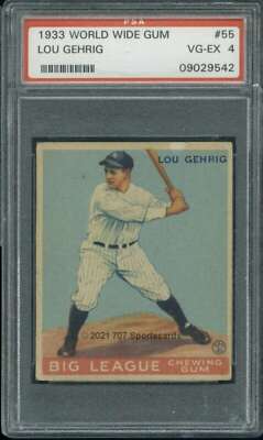 1933 World Wide Gum V353 #55 Lou Gehrig PSA 4 Yankees (9542) | eBay