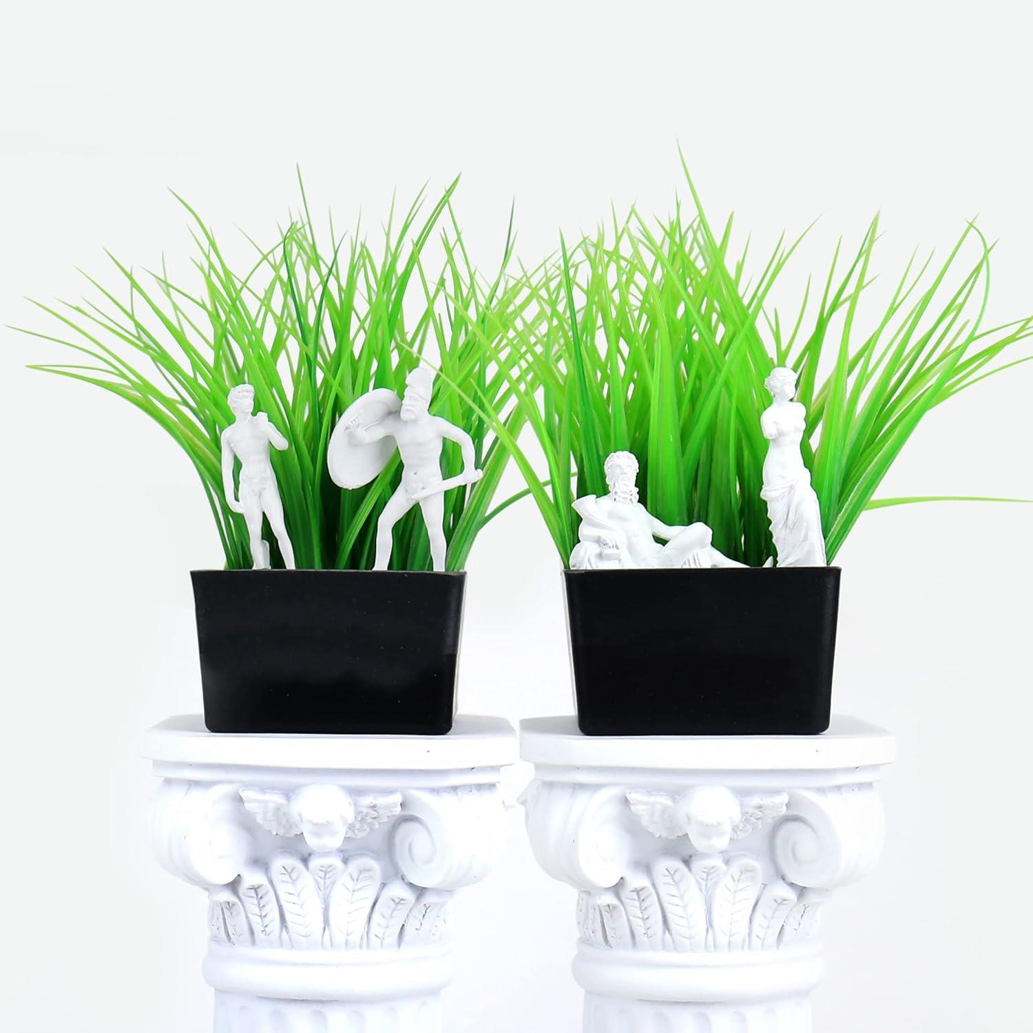 Novelty Plant Pot Markers Planter Mini Ornament Garden Set of 4 Greek Statues