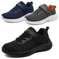 Kids Boys Girls Sneakers Athletic Shoes Breathable Running Shoes BLACK BLUE