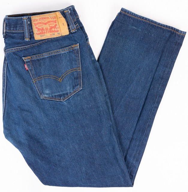 Levi's 501 jeans mens size 46 x 28 3/4” straight leg button fly Black