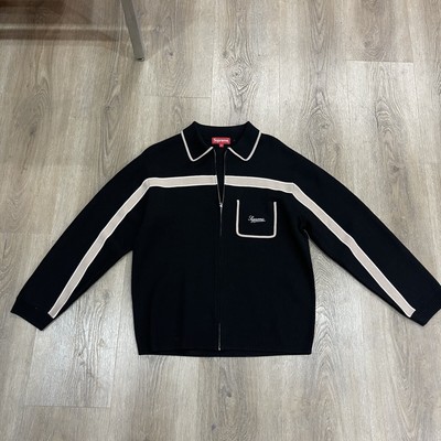 Supreme Black Chest Stripe Zip Up 