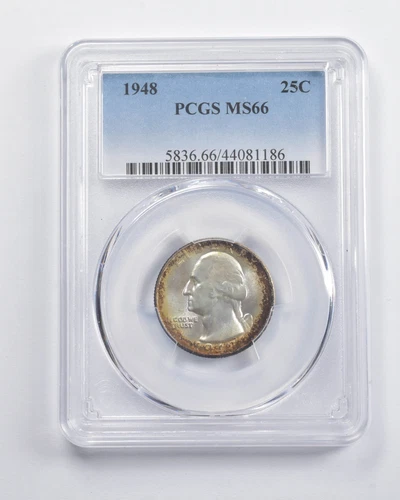 MS66 1948 Washington Quarter PCGS - Insane Color *2856