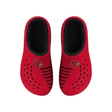 FOCO NCAA Men's Louisville Cardinals Sherpa Lined Big Logo Clogs
