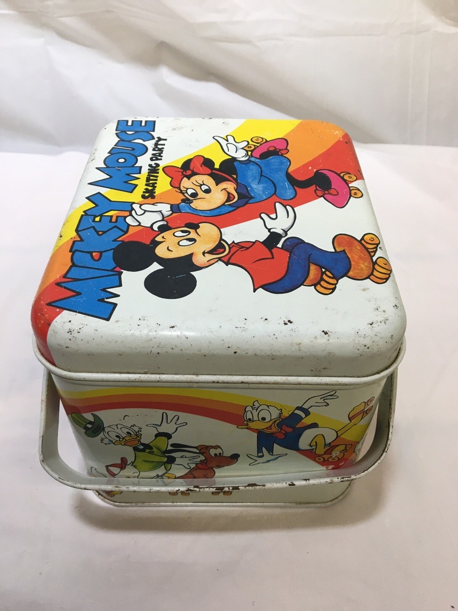その他 Disney Mickey Mouse Skating Party Tin Disney's Mickey Mouse Skating Party Tin Lunch Box | eBay