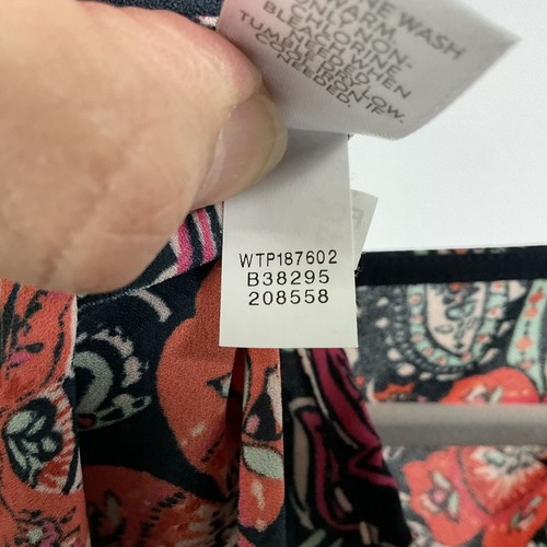 Blusa de cachemira floral azul marino J. Jill nueva con etiquetas con mangas de campana, talla grande pequeña - Imagen 9 de 9