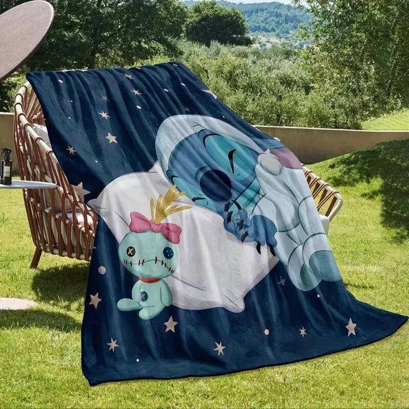 Disney Stitch Fleece Blanket, Stitch Comfortable Flannel Blanket Sherpa