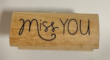Mini Stamp Miss You Rubber Stamp, Word Phrase Sentiment